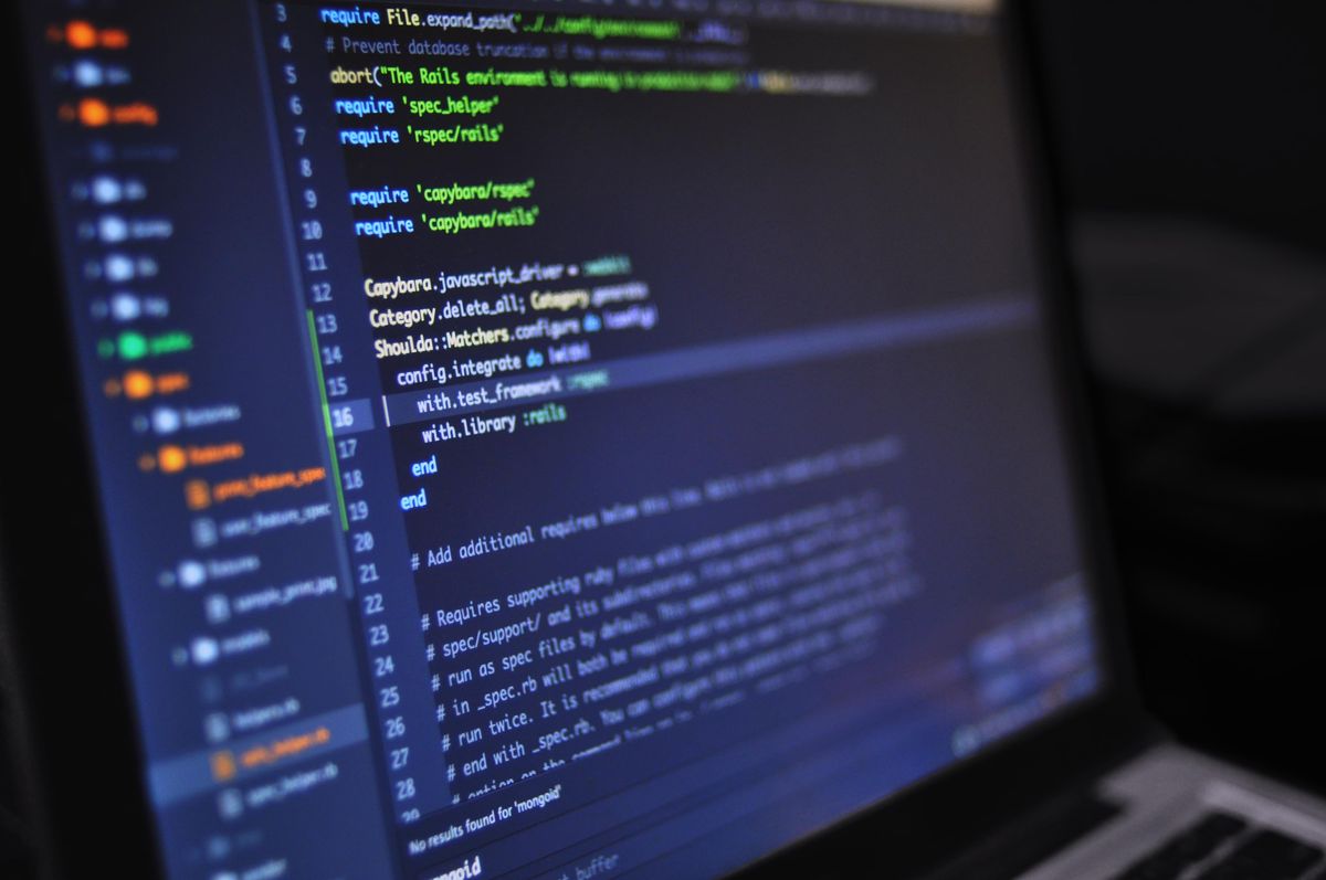Code de programmation sur écran